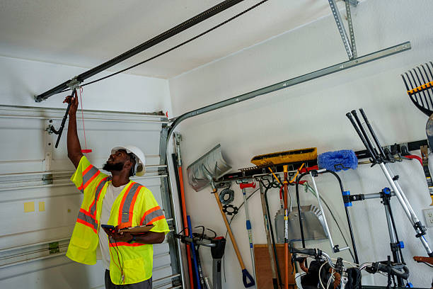 Professional Garage Door Installation technician working in New Brunswick, NJ
